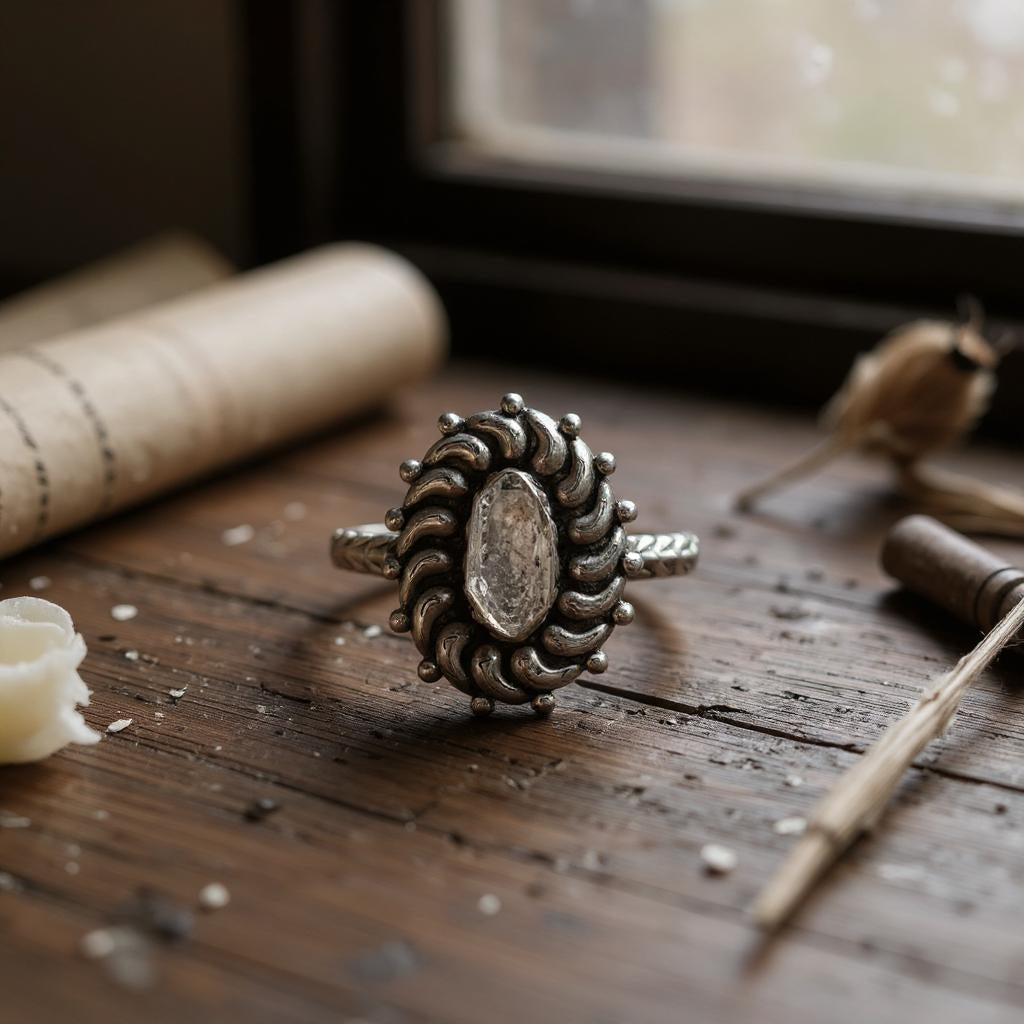 Nyra Herkimer – Anillo de plata 925 con diamante Herkimer - Joyas Velardi