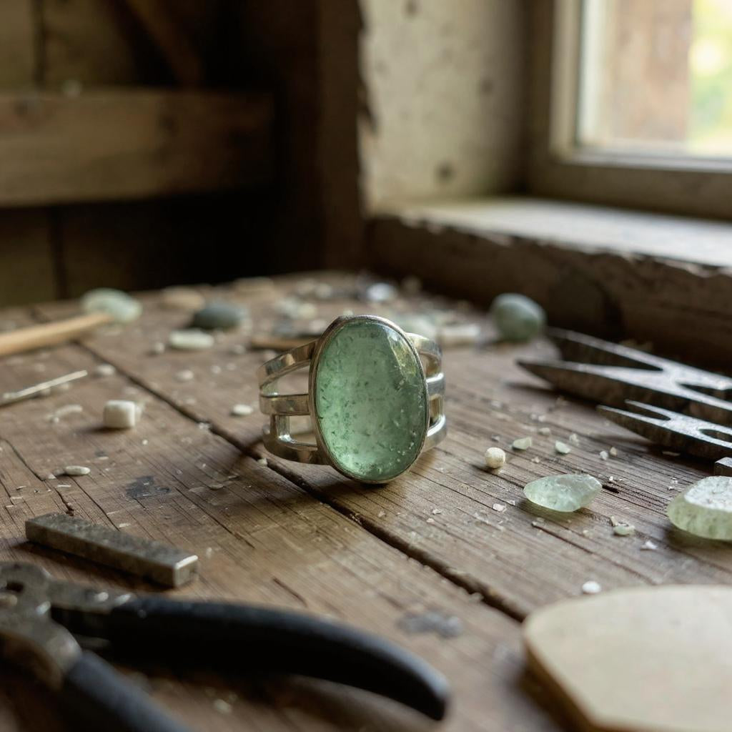 Anillo Hygeia – Aventurina Verde del Himalaya en Plata 925 - Joyas Velardi