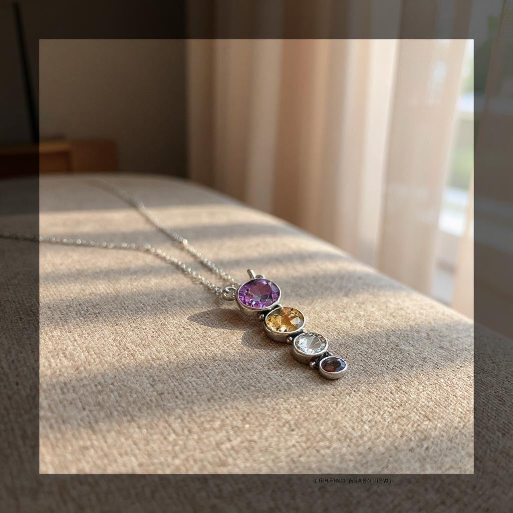 Collar Amatista de Africa, Citrino, Prasiolita y Cuarzo Ahumado - Joyas Velardi