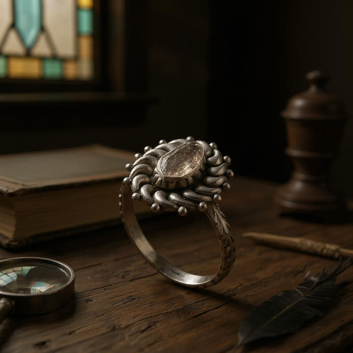 Nyra Herkimer – Anillo de plata 925 con diamante Herkimer