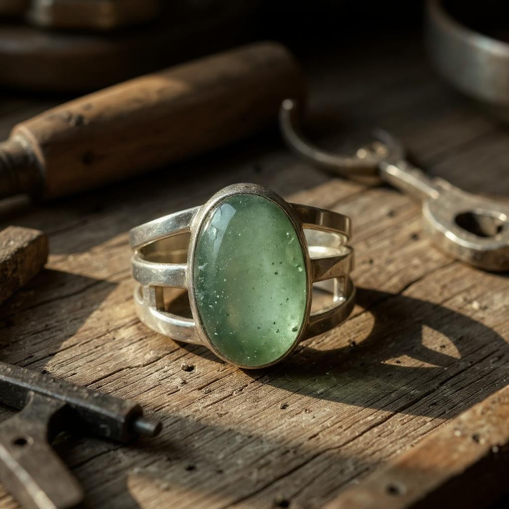 Anillo Hygeia – Aventurina Verde del Himalaya en Plata 925 - Joyas Velardi
