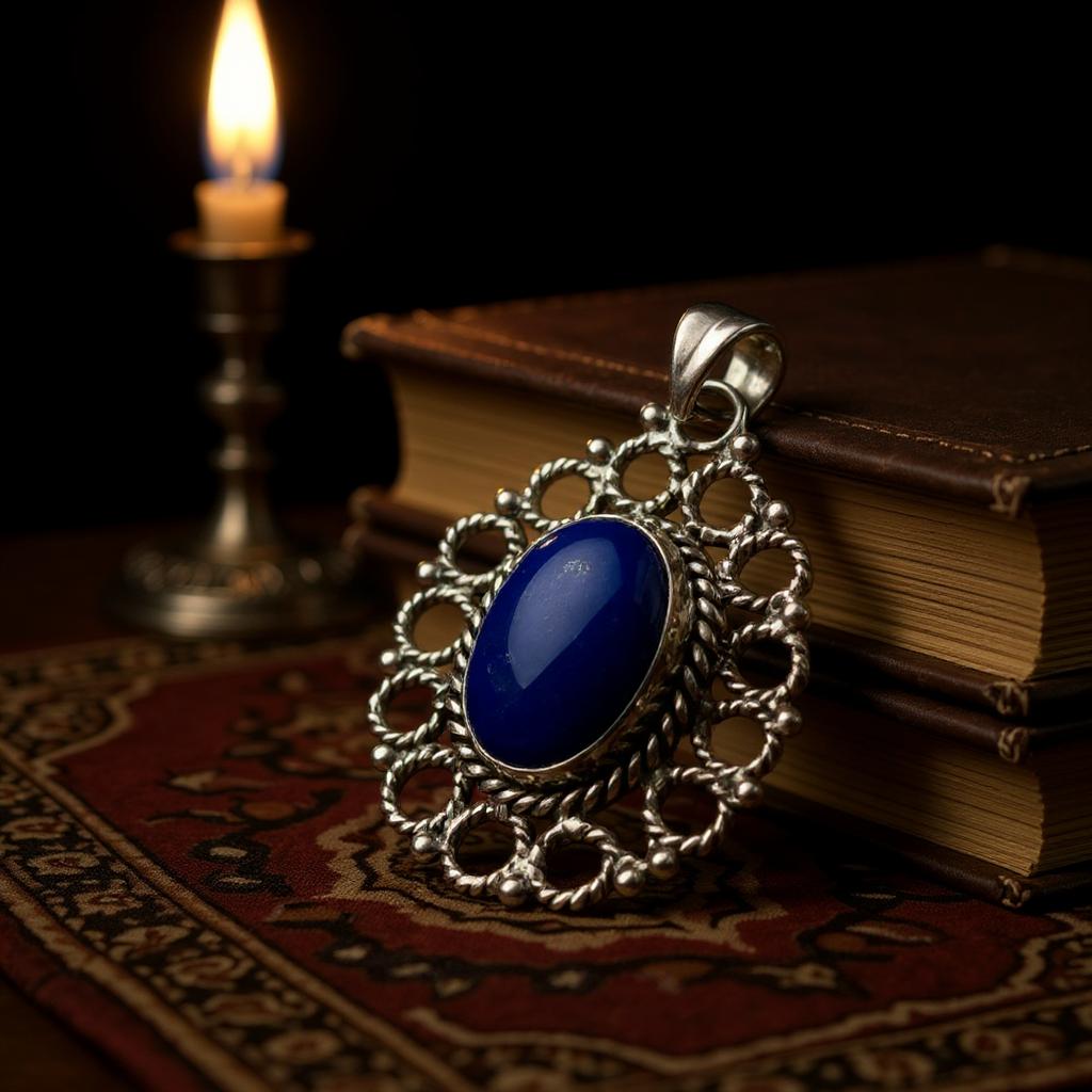 Colgante medallon de Lapislazuli de Afganistan - Joyas Velardi