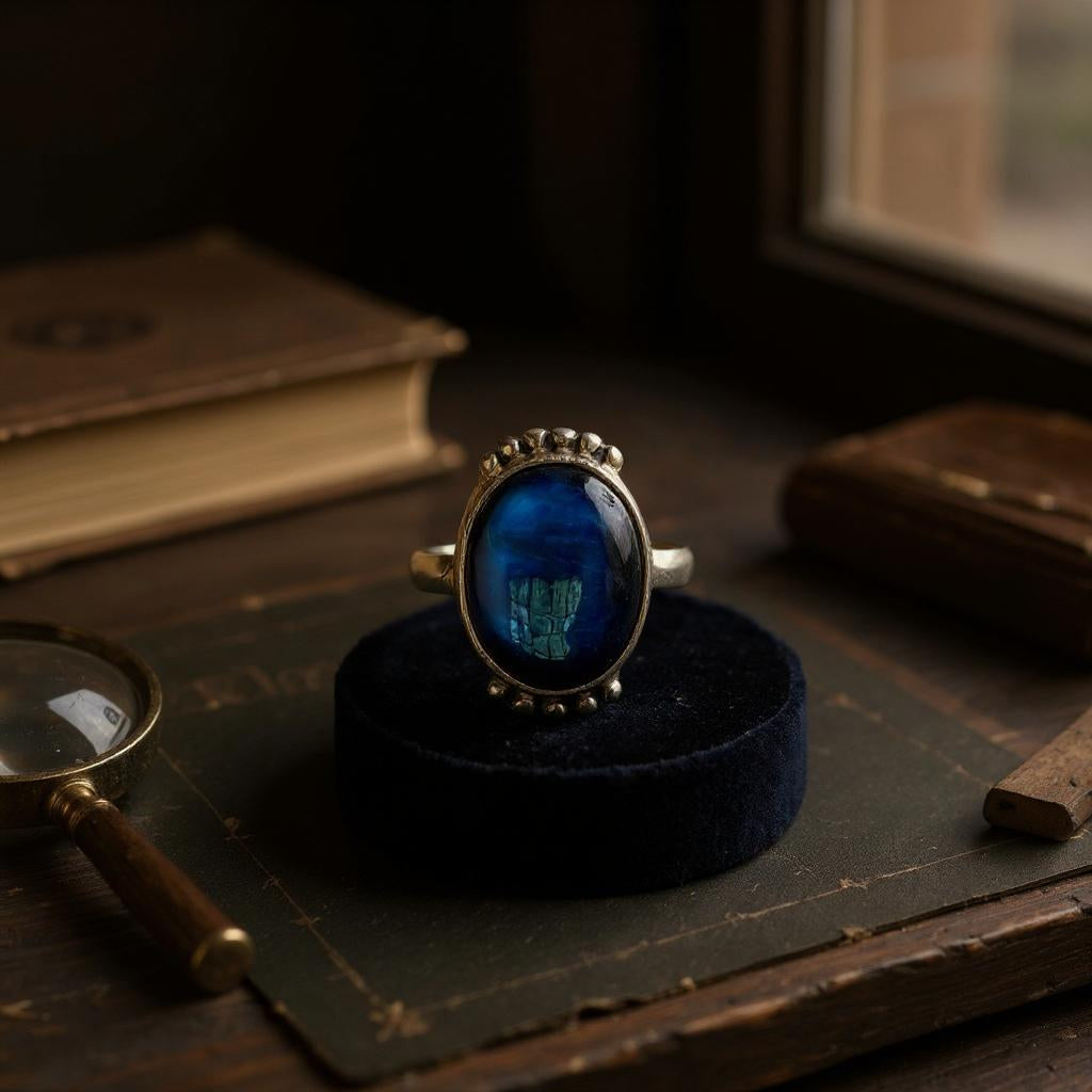 Anillo Labradorita Azul De Madagascar Plata 925 - Joyas Velardi