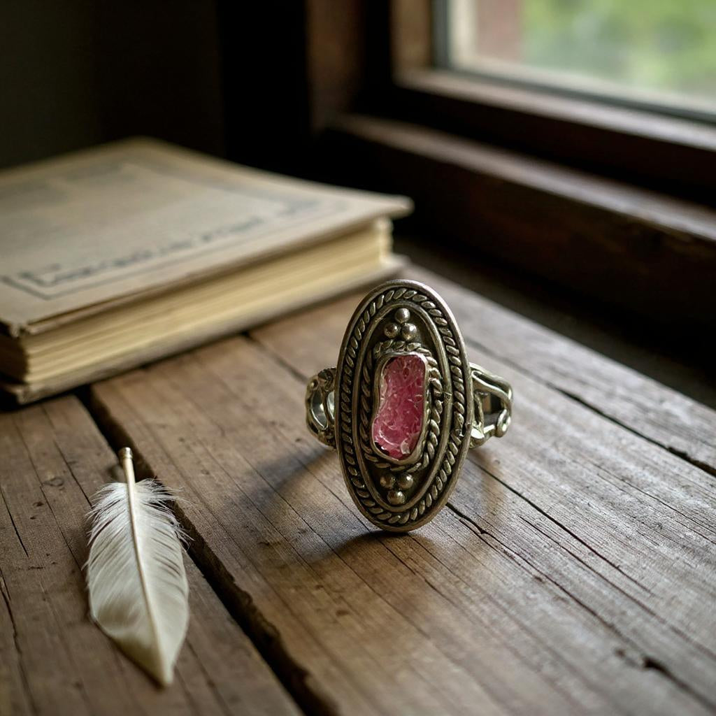 Anillo de Plata 925 con Turmalina Rosa de Bali — Sarasvati - Joyas Velardi