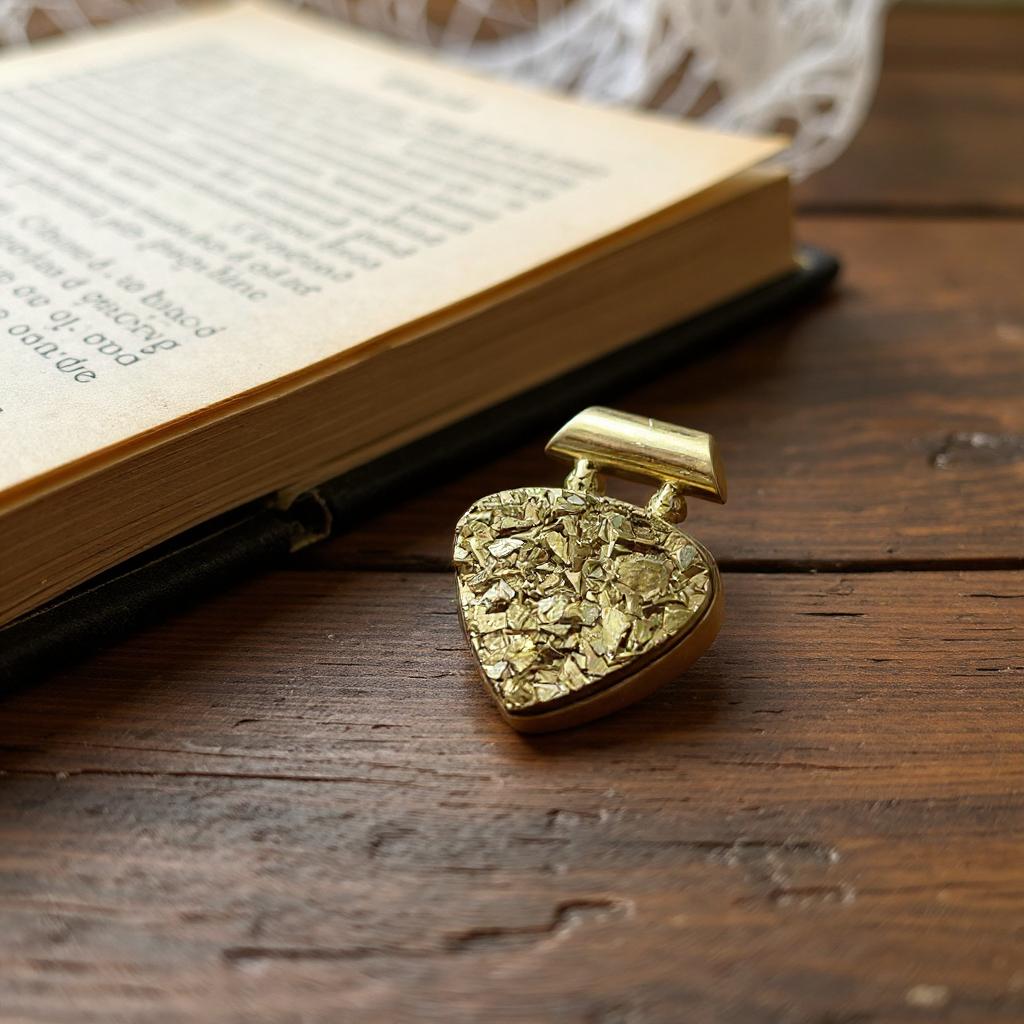 Colgante Pirita Dorada Premium - Plata 925 - Joyas Velardi