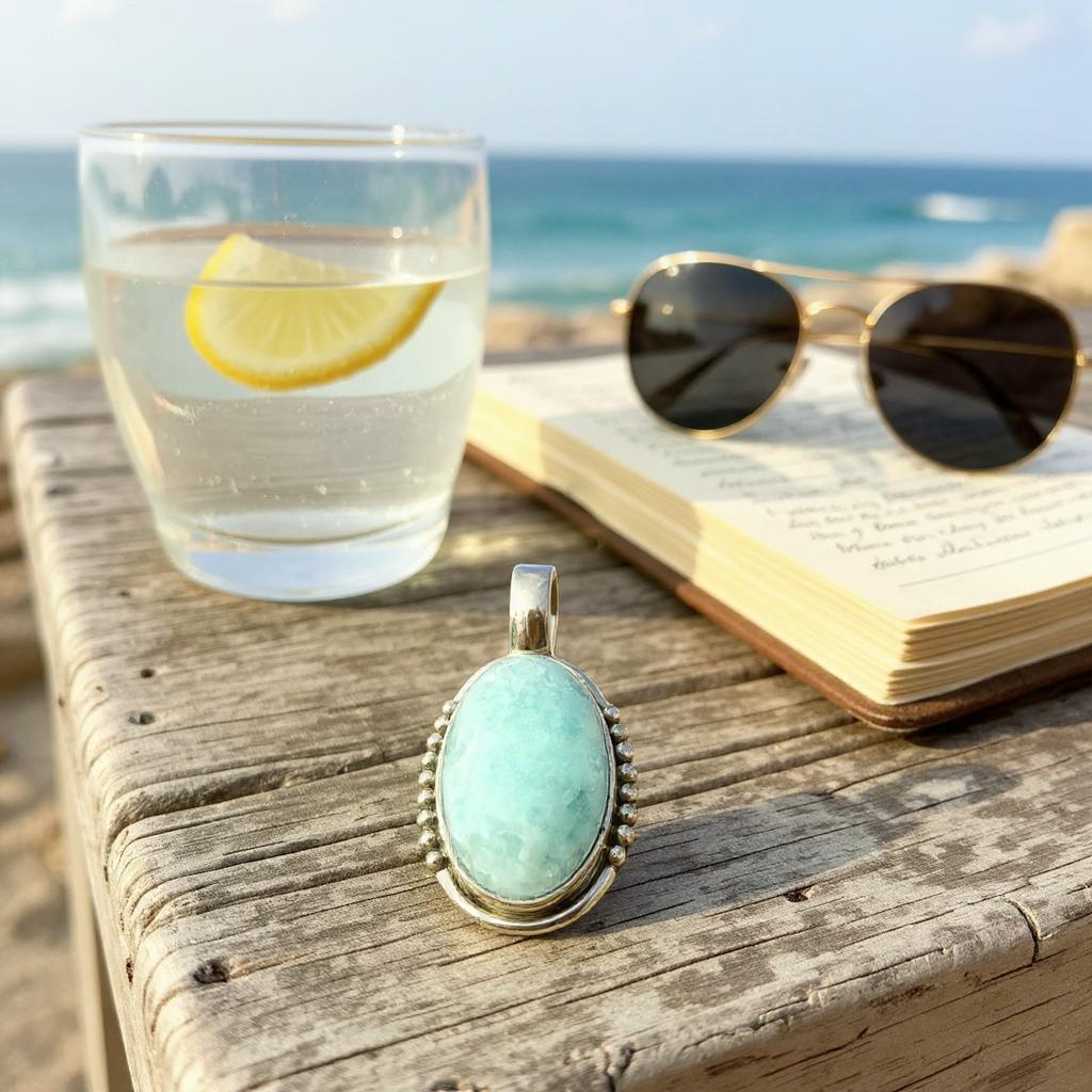 Colgante Thalassa – Amazonita Paraíba en Plata 925 - Joyas Velardi