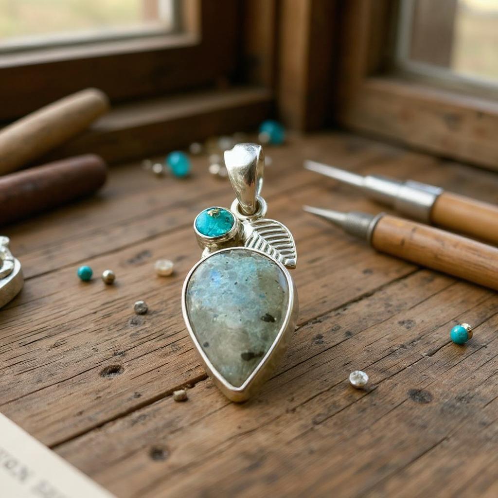 Colgante Isis – Canvasita y Turquesa Azul en Plata 925 - Joyas Velardi