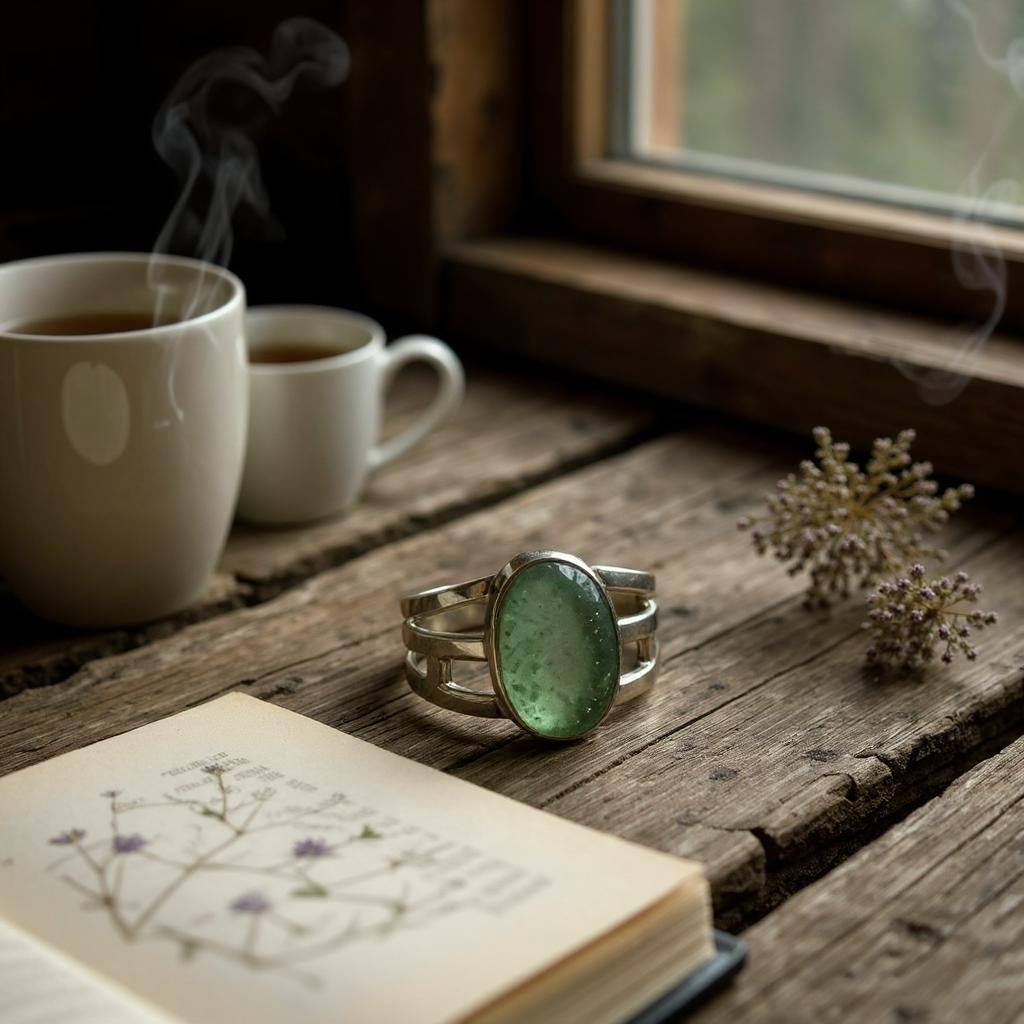Anillo Hygeia – Aventurina Verde del Himalaya en Plata 925 - Joyas Velardi