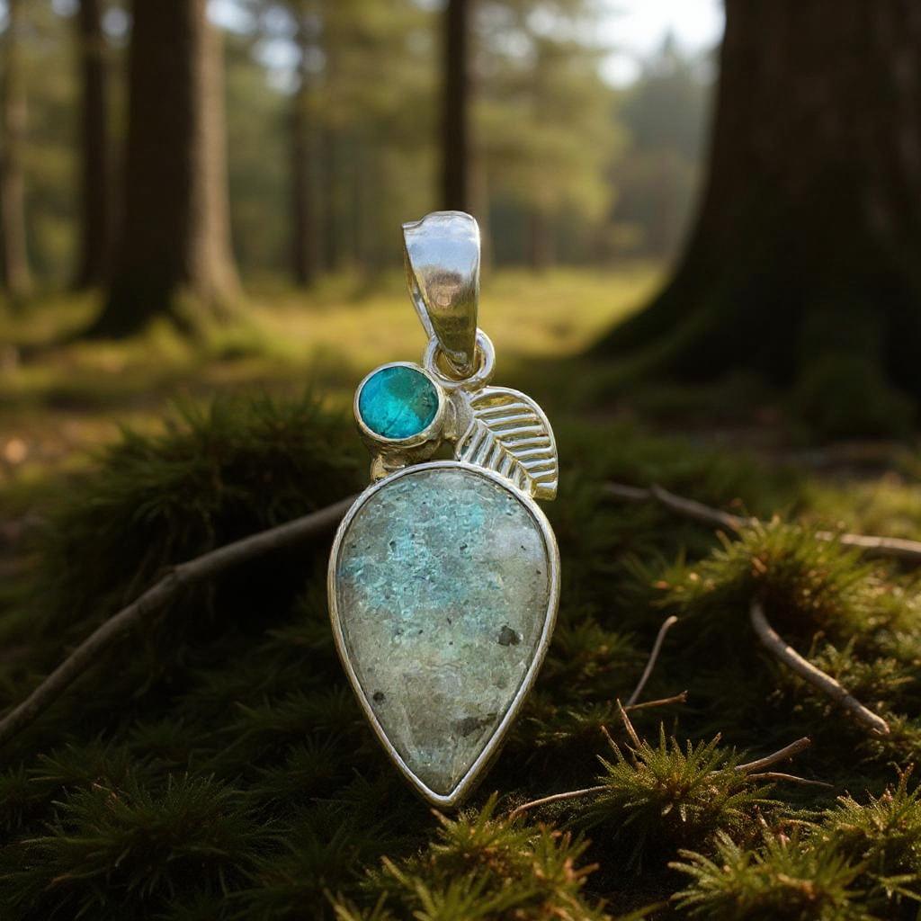 Colgante Isis – Canvasita y Turquesa Azul en Plata 925 - Joyas Velardi