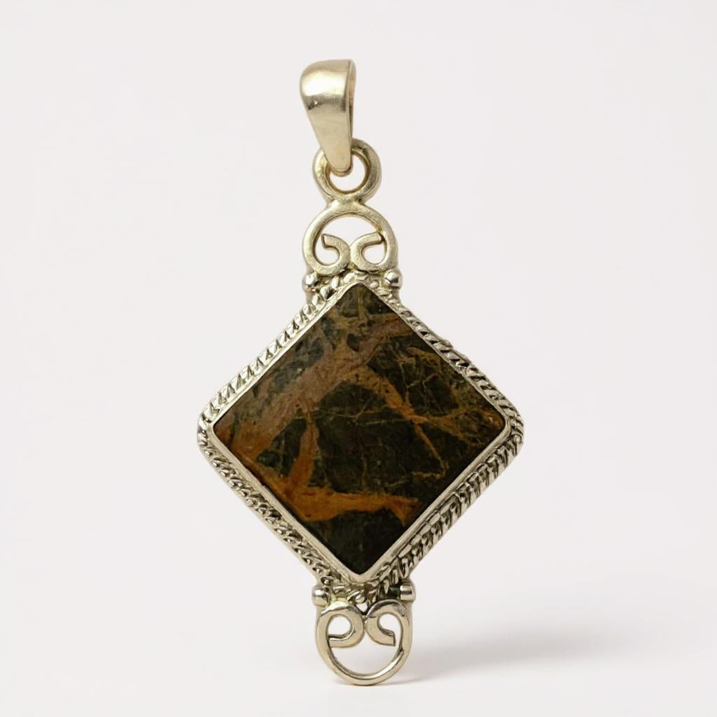 Colgante Jaspe Piel de Leopardo Plata 925 - Joyas Velardi