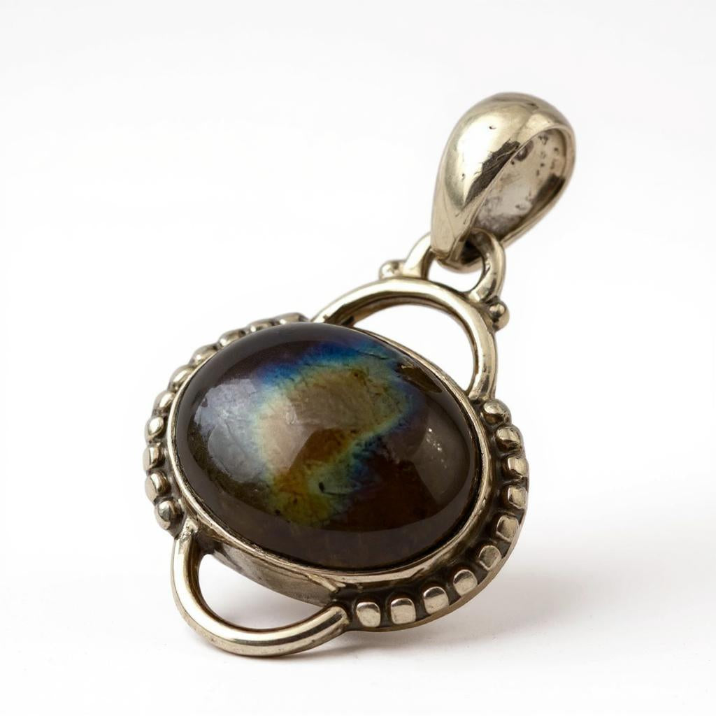 Colgante Labradorita Azul de Madagascar - Joyas Velardi