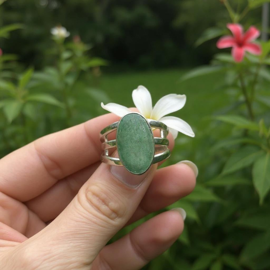 Anillo Hygeia – Aventurina Verde del Himalaya en Plata 925 - Joyas Velardi