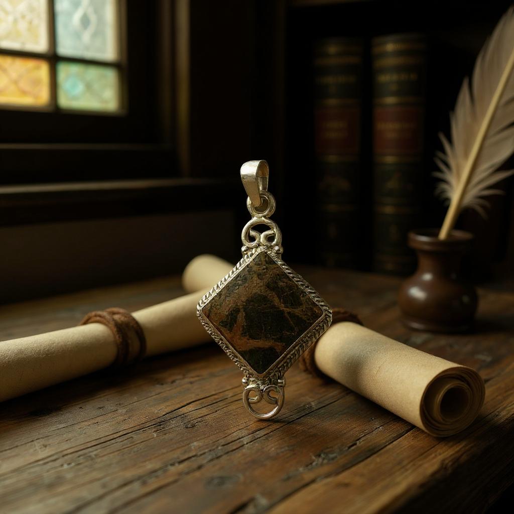 Colgante Jaspe Piel de Leopardo Plata 925 - Joyas Velardi